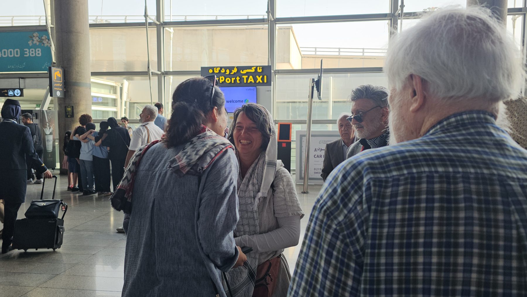 Arriving at the airport in Iran