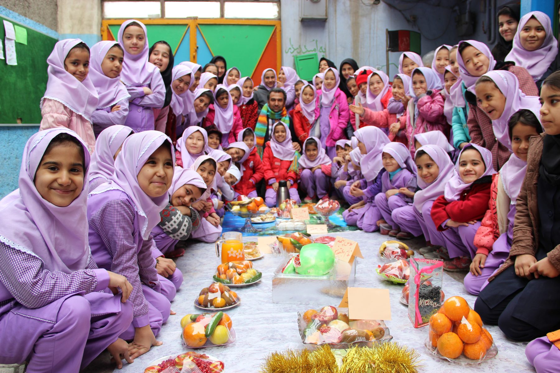 Students gathered for a seasonal celebration